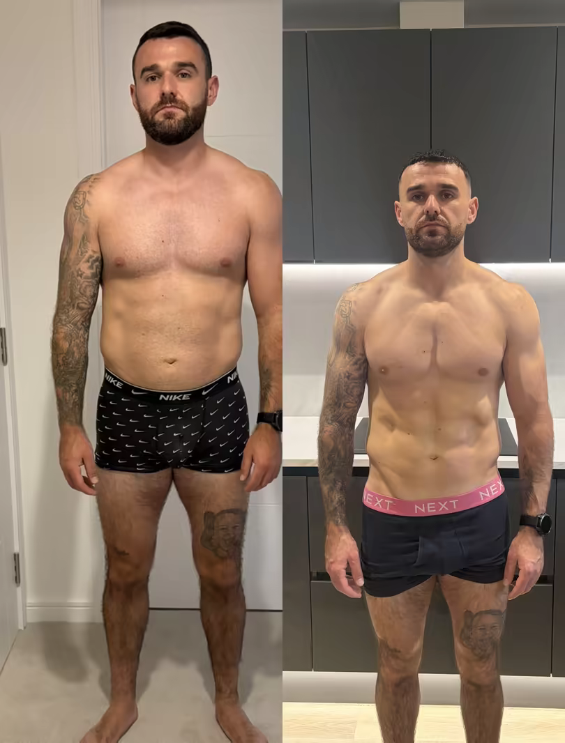 Craig before and after their 8-week transformation