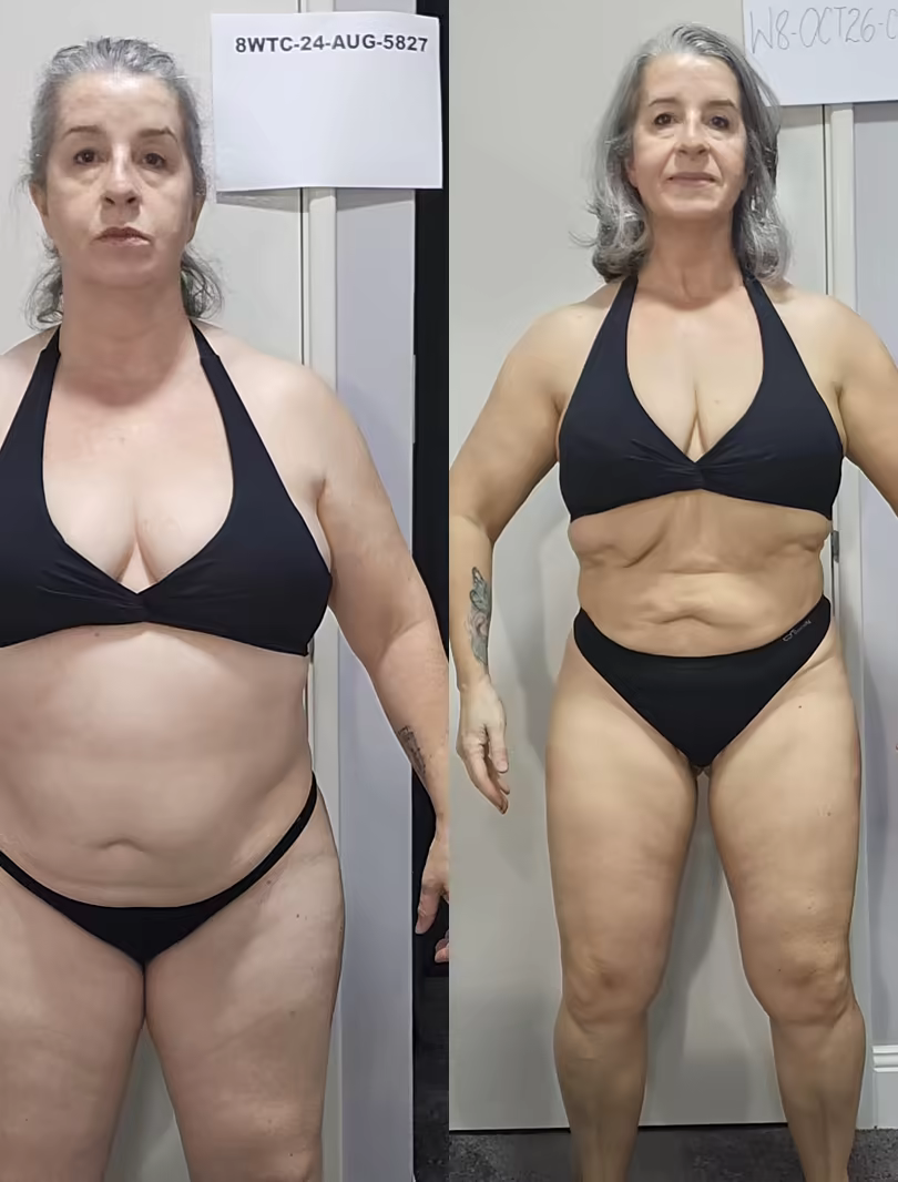 Wanita before and after their 8-week transformation
